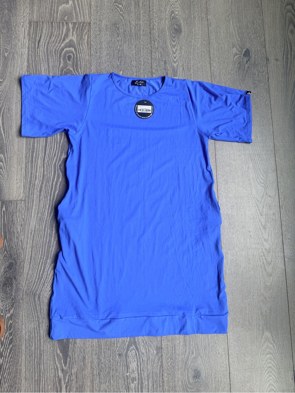 ExoticAthletica Exotica Electric Blue Soft to Touch Lazy Girl Tee Dress